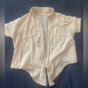 Madewell short sleeve tie-front shirt